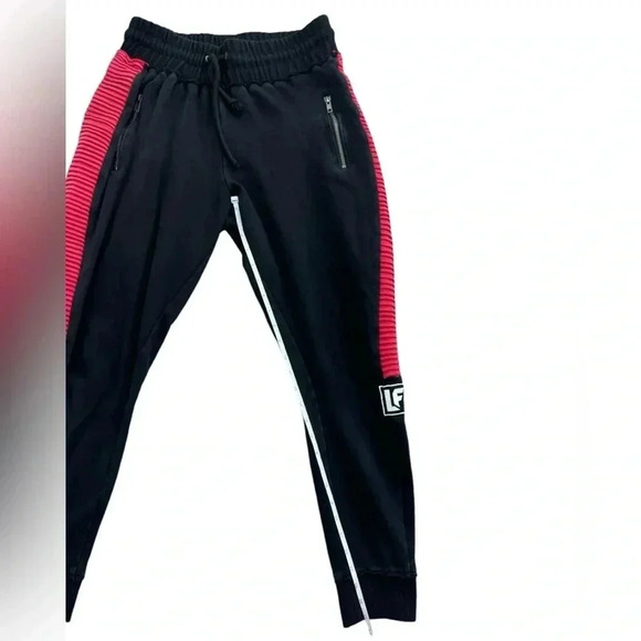 LF TRAPUNTO SIDE INSERT black and Red JOGGER, Size medium - Picture 5 of 10